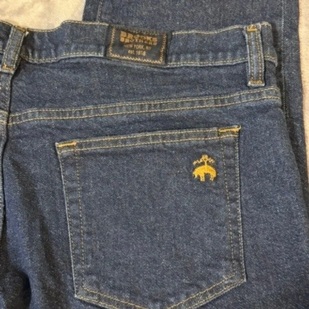 Brooks Brothers Mens Straight Leg Jeans Dark Wash Indigo 38x30 Stretch Denim
